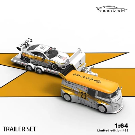 ミニカー Auroramode RWB964 VW-T1 trailer set Aurora Model LBWK Set Volkswagen T1 Trailer & Porsche 964