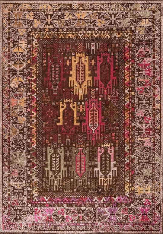 FOLK KOYU KAHVE - HARDAL - YEŞİL - BAKIR - MACENTA - MOR HALI