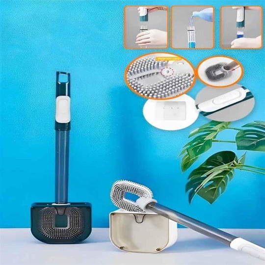 Pratik Doldurulabilir Deterjan Hazneli Bükülebilir Silikon Tuvalet Fırçası  Wc Klozet Fırçası- 1 Adet