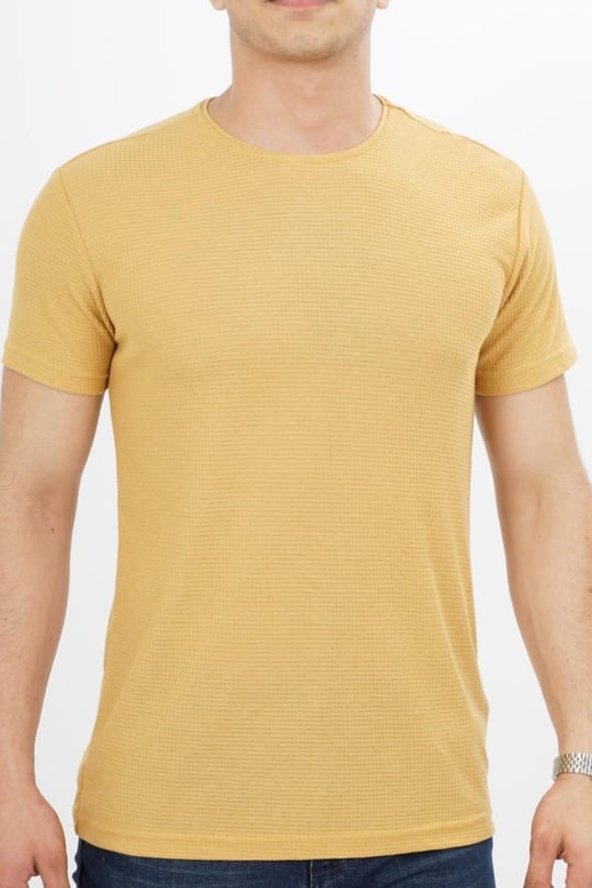 Men crew-neck t-shirt wholesale Yellow color - wholesale clothing