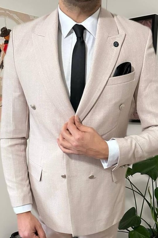 Cream double breasted blazer mens sale