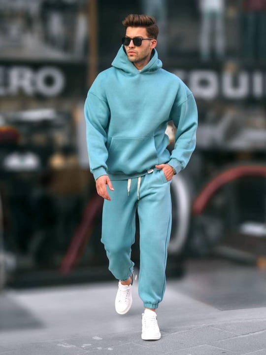 Men hoodie and sweatpants set wholesale Light Blue color From Turkey
