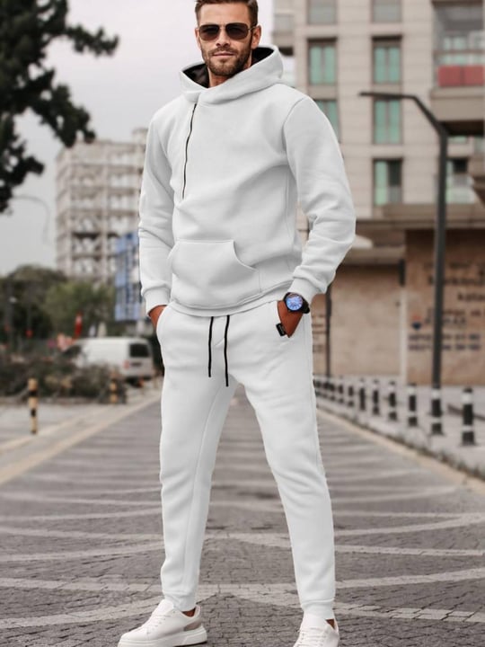 Men hoodie and sweatpants wholesale Cream color From Turkey