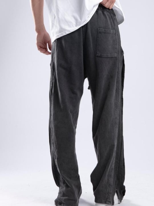 Men loose fit drawstring pants wholesale Anthracite color | From Turkey