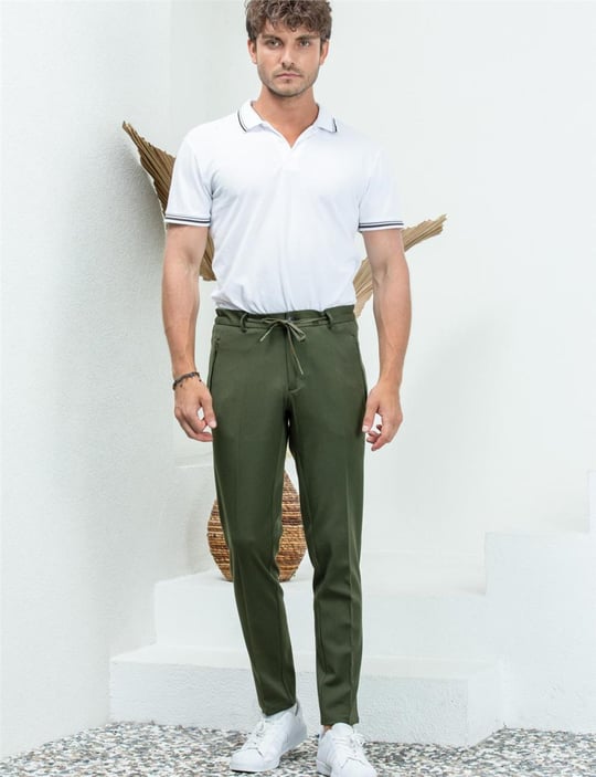 Men slim fit pants wholesale Khaki color Wholesale Trouser