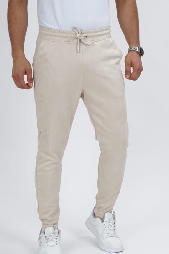 Cream slim fit joggers sale