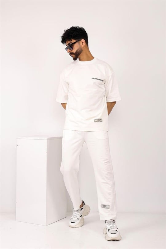 Wholesale hot sale white sweatpants