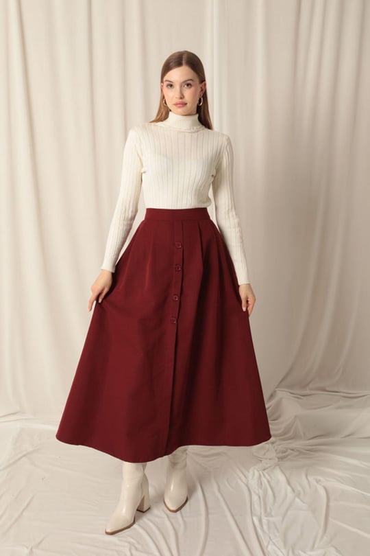 Torino Fabric Women s Burgundy Skirt Suit
