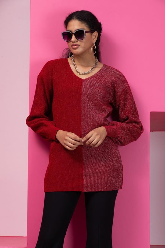 トップス OHOTRO Feather Damage Cardigan wine Tokito Fluffy Crew Neck Cardigan in Wine | MYER