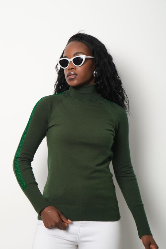 Glitter turtleneck sweater discount