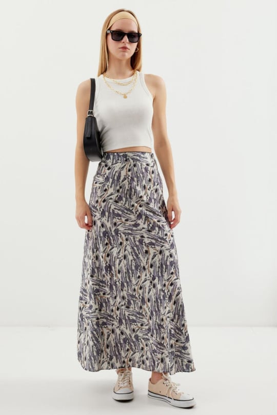 Patterned gray skirt hotsell