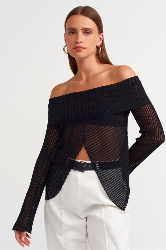Black bardot sweater hot sale