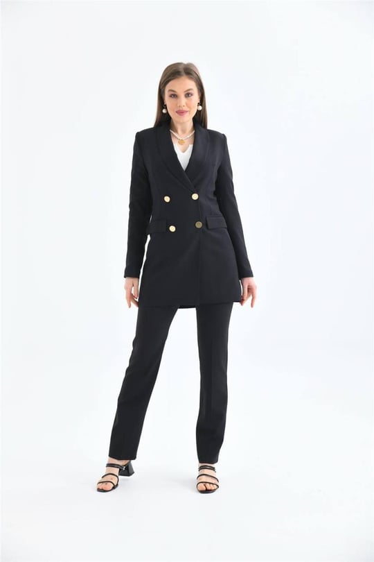 Women blazer and pants suit Big size wholesale Black color