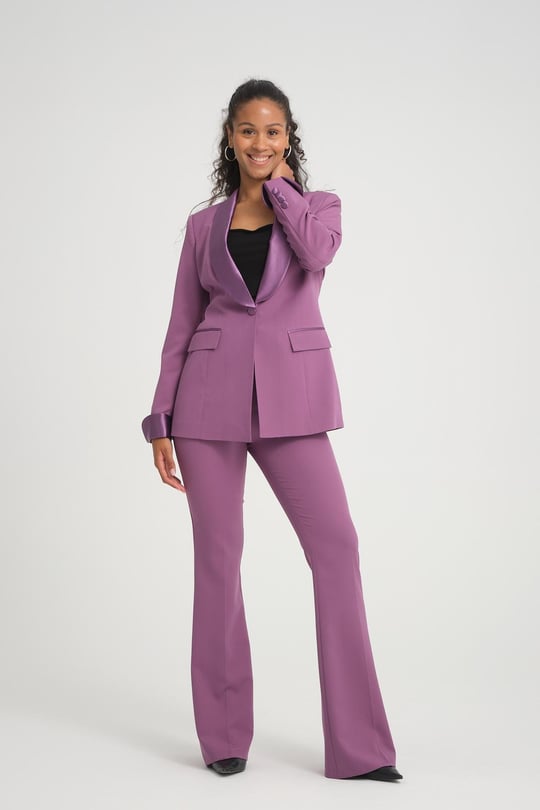 Lavender plus size fashion pant suit