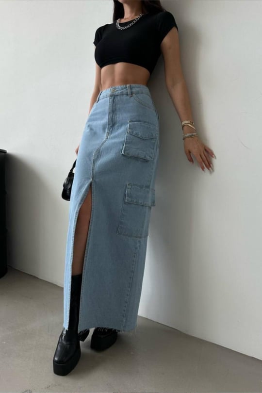 Denim skirt distributor hotsell