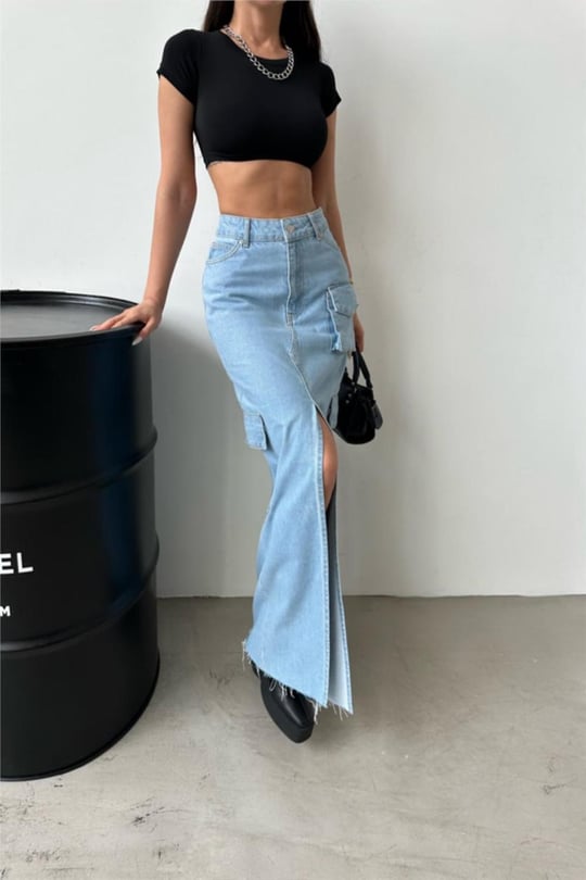 High waisted maxi skirt in bulk cheap