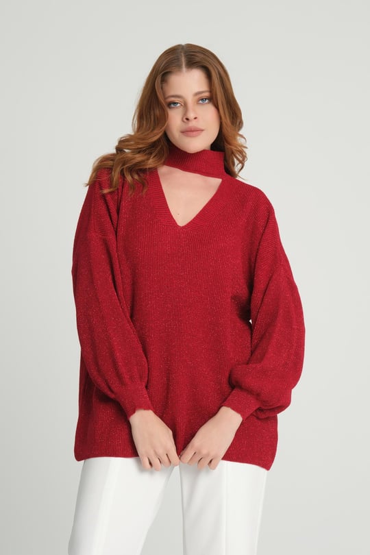 Jumper with choker neck discount