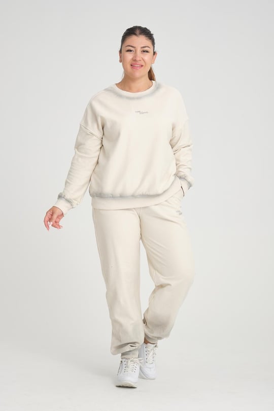Women cotton sweatsuit Plus size wholesale White color Wholesale Tracksuit Set