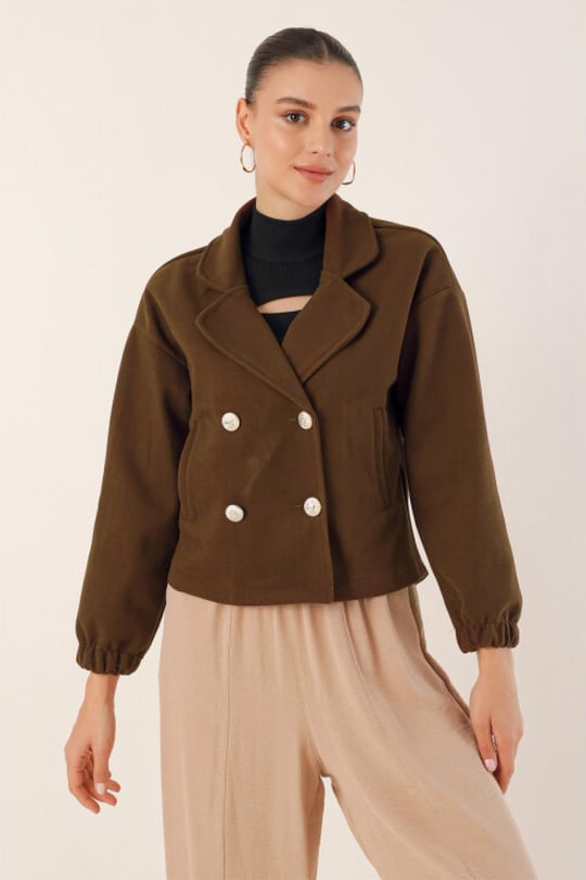 Double breasted bomber jacket clearance