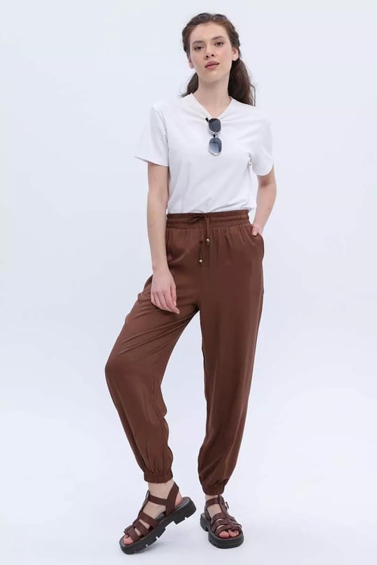 Women jogger pants wholesale Brown color Wholesale Trouser