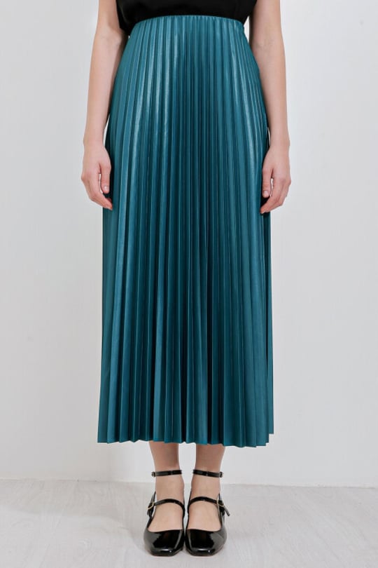 Leather effect pleated skirt online