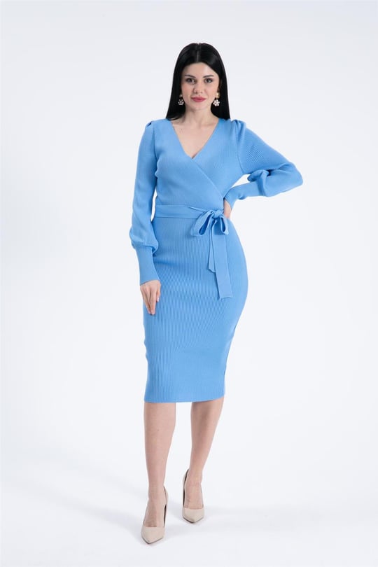 Wholesale -Leopard Long Sleeve Midi Dress