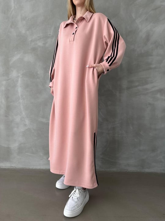 Women oysho fabric maxi dress wholesale Peach color | From Turkey