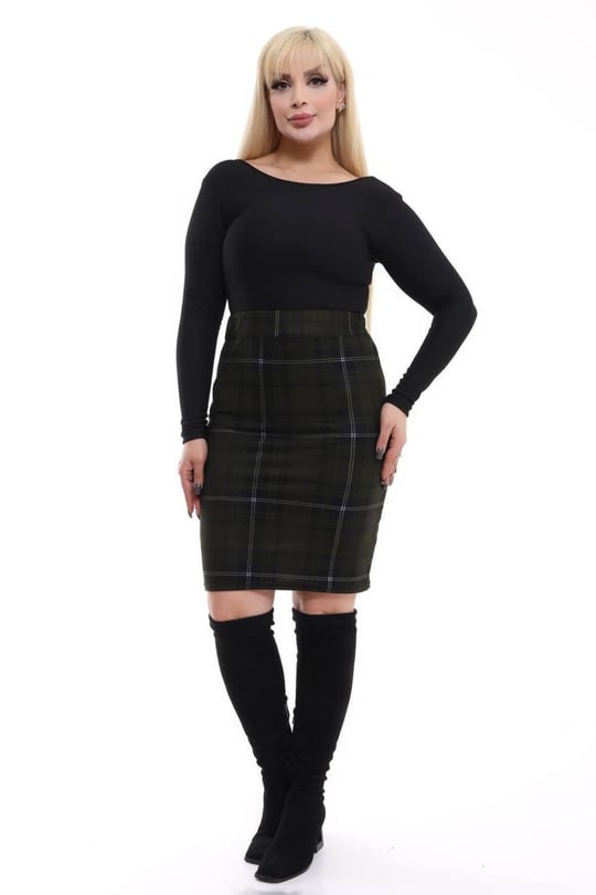 Plus size khaki 2025 skirt black