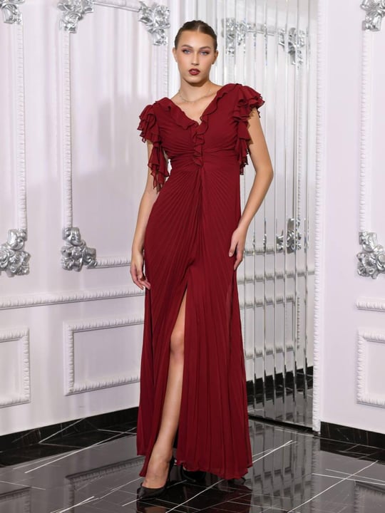 Women short sleeve maxi dress wholesale Mauve Taupe color