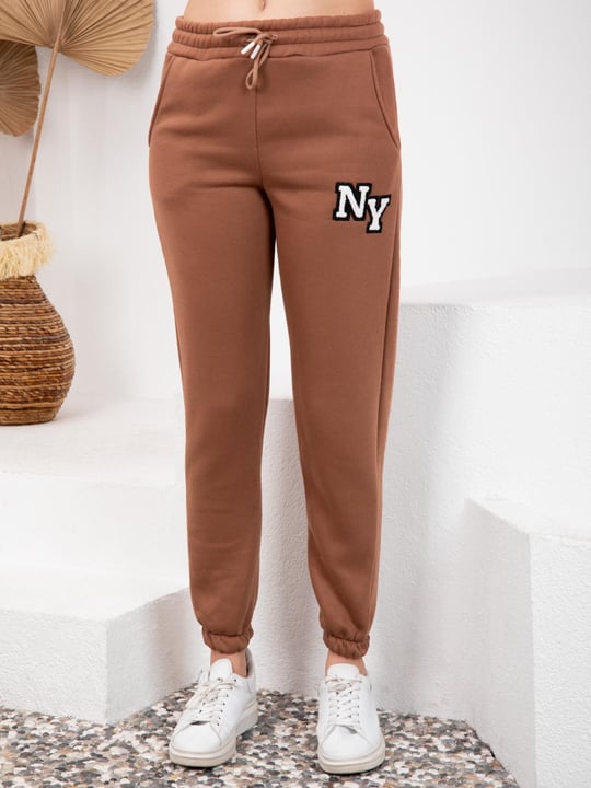 Women sweatpants wholesale Camel color Toptan Giyim