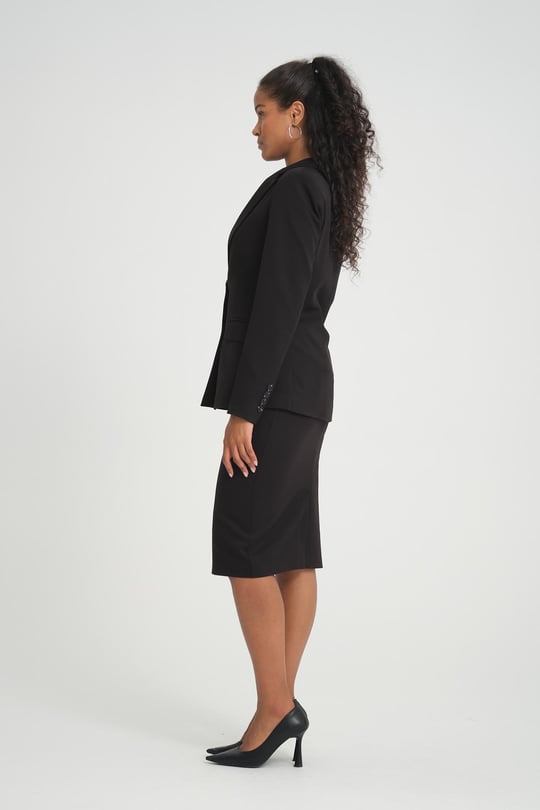 Black skirt suit plus size hotsell