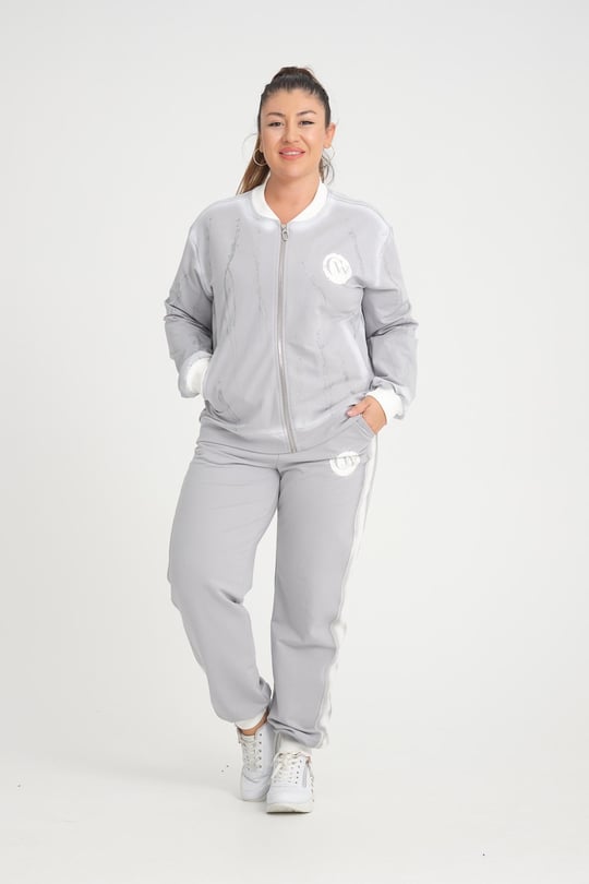 Women tracksuit Plus size wholesale Gray color Wholesale Tracksuit Set