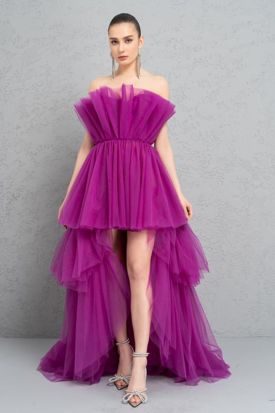 Women wholesale off the shoulder magenta ruffle mini dress Wholesale Cocktail Couture