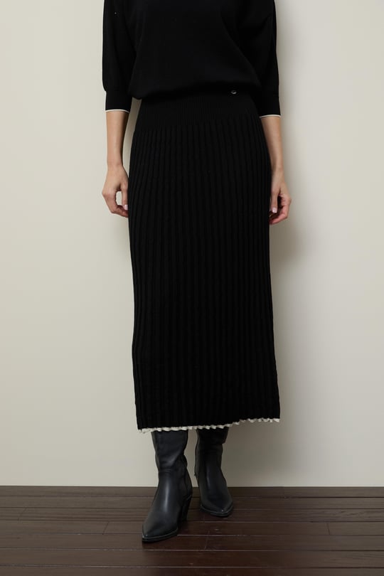 【INCHANT ME】Wool Ribbed Knit Midi Skirt Amazon.com: Office Wool Skirt Women Elegant Back Split High