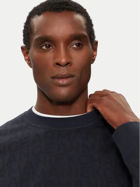 Armani Exchange Armani Exchange Erkek Marka Logo Detaylı Regular Fit Uzun Kollu Lacivert Sweatshirt 6DZMJK ZJZGZ-55JW