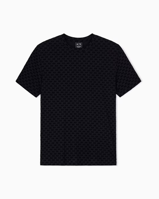 Armani Exchange Armani Exchange Erkek Yuvarlak Yaka Logo Desenli Kısa Kollu Pamuklu Siyah T-Shirt XM003079 AF10356-UC001