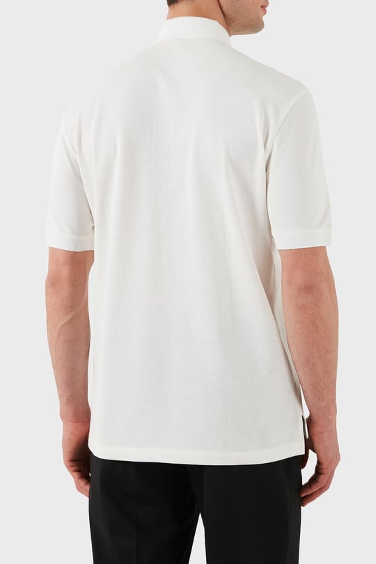 ARMANI EXCHANGE Armani Exchange Erkek AX Logolu Normal Kalıp %100 Pamuklu Kısa Kollu Beyaz Polo Yaka T-Shirt XM000330 AF10366-U0009
