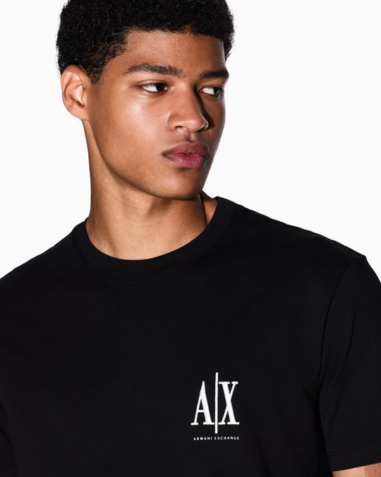 Armani Exchange Armani Exchange Erkek Regular Fit Yuvarlak Yakalı Logo Baskılı Kısa Kollu Siyah T-Shirt XM000365 AF12308-UC001