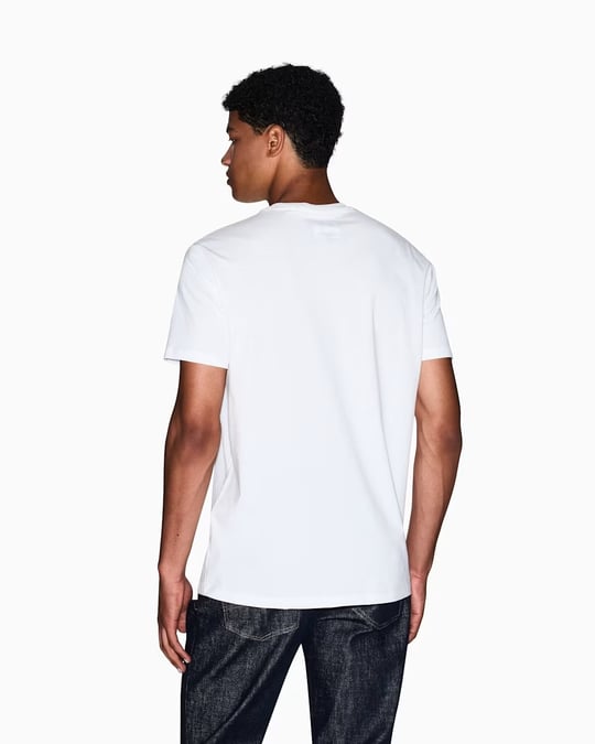 Armani Exchange Armani Exchange Erkek Regular Fit Yuvarlak Yakalı Logo Baskılı Kısa Kollu Beyaz T-Shirt XM000365 AF12308-U0009