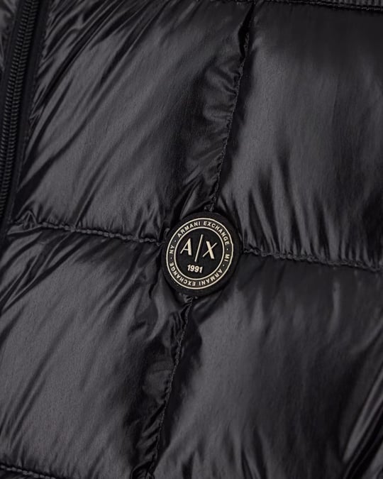 Armani Exchange Armani Exchange Erkek Kolsuz Fermuarlı Sıfır Yaka Siyah Yelek XM003475 AF23755-UC001