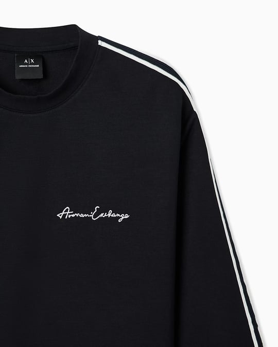 Armani Exchange Armani Exchange Erkek Yuvarlak Yaka Desenli Uzun Kollu Regular Fit Lacivert Sweatshirt 8NZMSG Z9N1Z-1510