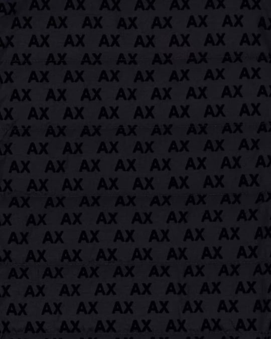 Armani Exchange Armani Exchange Erkek Uzun Kollu Logo Desenli Sıfır Yakalı Siyah Ceket XM003510 AF19870-UC001