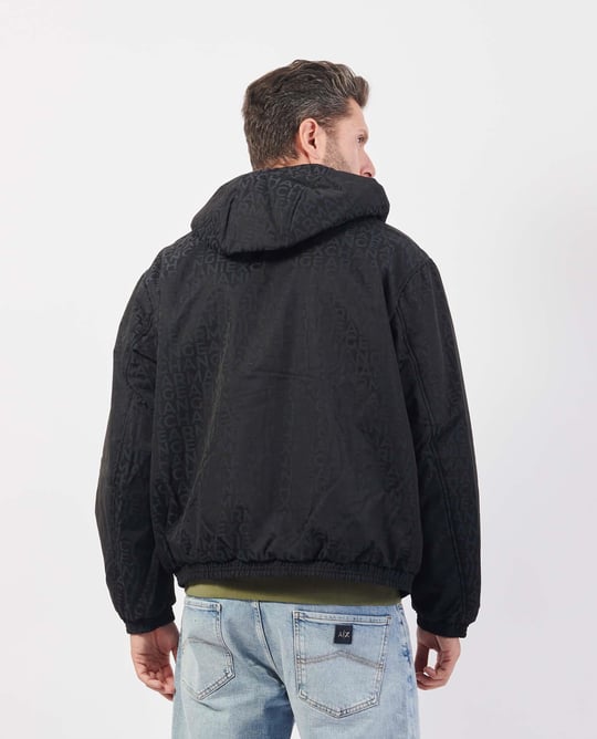 Armani Exchange Armani Exchange Erkek Kapşonlu Yaka Marka Detaylı Fermuarlı Şişme Mavi Mont 6DZB26 ZN5NZ-55JW