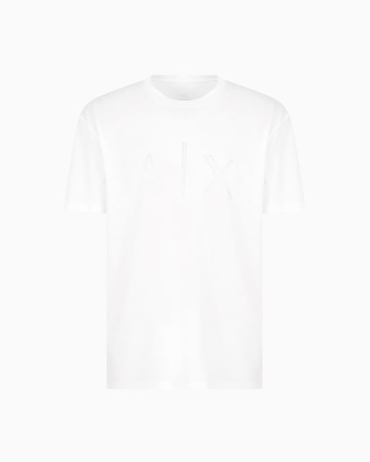 ARMANI EXCHANGE Armani Exchange Erkek Kısa Kol AX Yazı Desen Pamuklu Bisiklet Yaka Beyaz T-Shirt XM000325 AF10364-U0009