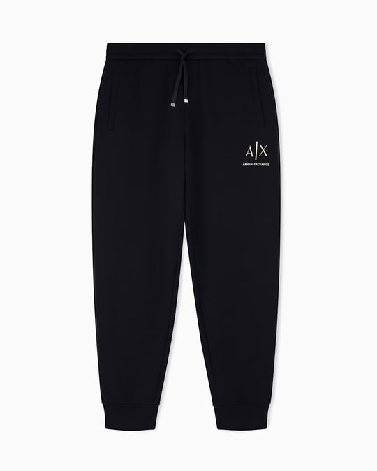 Armani Exchange Armani Exchange Erkek Regular Fit Logo Nakışlı Beli Ve Paçası Lastikli Pamuklu Siyah Pantolon XM003553 AF20150-UC001