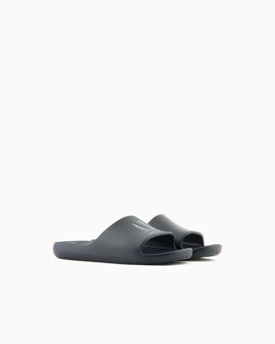 ARMANI EXCHANGE Armani Exchange Erkek Rahat Düz Taban AX Logolu Lacivert Terlik XUP012 XV675-K487