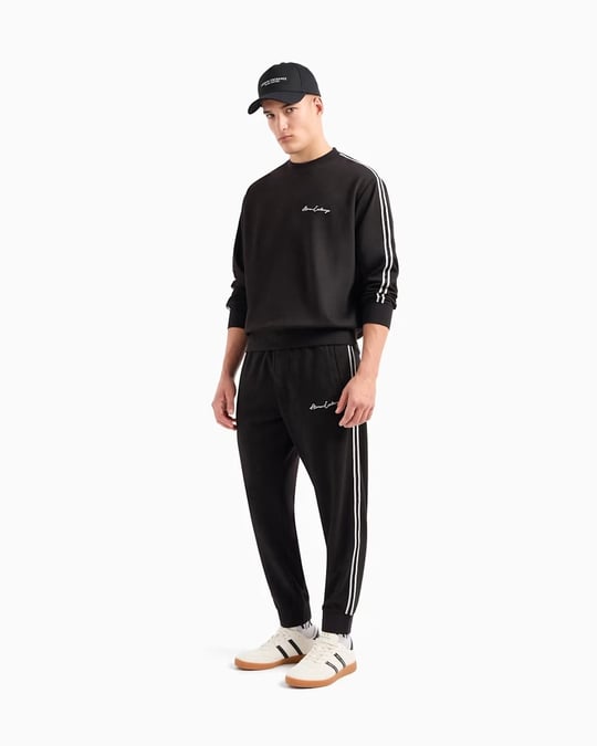 Armani Exchange Armani Exchange Erkek Yuvarlak Yaka Desenli Uzun Kollu Regular Fit Siyah Sweatshirt 8NZMSG Z9N1Z-1200