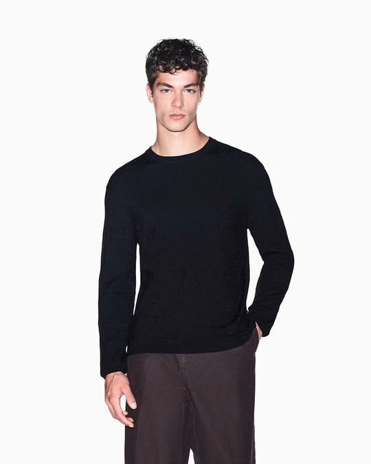 Armani Exchange Armani Exchange Erkek Uzun Kollu Yuvarlak Yaka Lacivert Kazak XM002986 AF10454-UB101