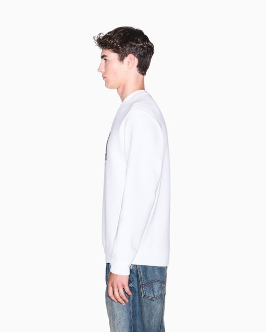 Armani Exchange Armani Exchange Erkek Regular Fit Uzun Kollu Pamuklu Logo Desenli Beyaz Sweatshirt XM002888 AF10818-U0009