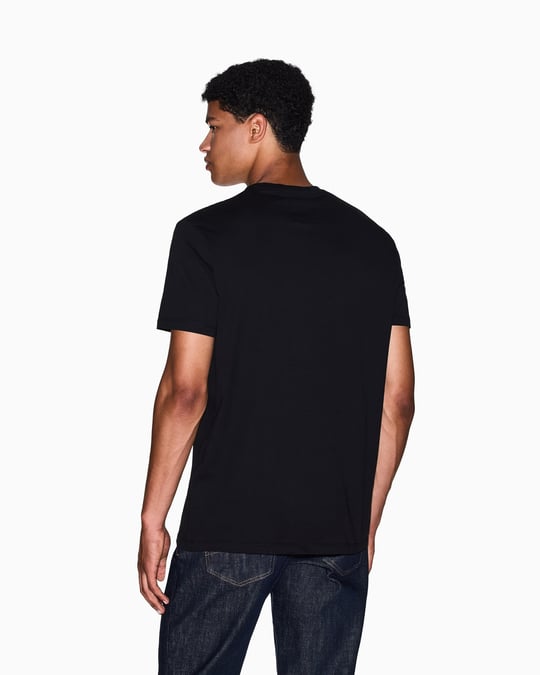 Armani Exchange Armani Exchange Erkek Regular Fit Yuvarlak Yakalı Logo Baskılı Kısa Kollu Siyah T-Shirt XM000365 AF12308-UC001
